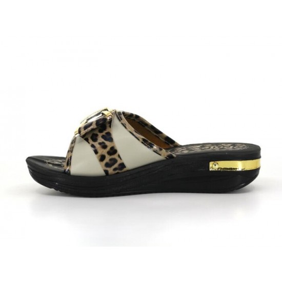 Polex Women 18950 Bow-tie Leopar Figured YD Daily Slipper