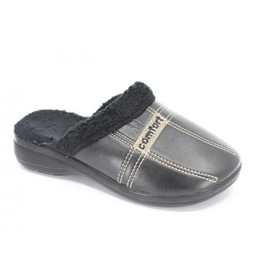 Polisa Merdane Comfort Wintery Closed Leather Home Slipper